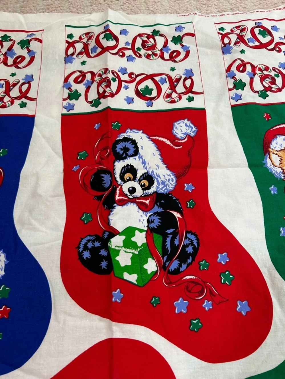 Vintage Cheryl Ann Johnson‎ Christmas Holiday Stocking Sewing Craft 3 Stockings